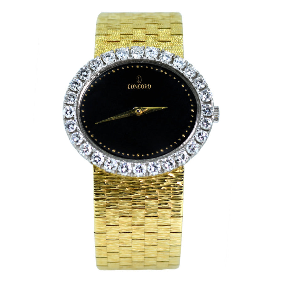Ladies Concord quartz 18KYG band Diamond watch