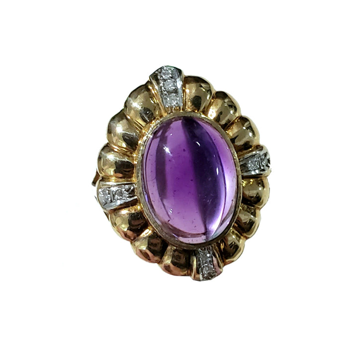 Amethyst and Diamond Cocktail Ring