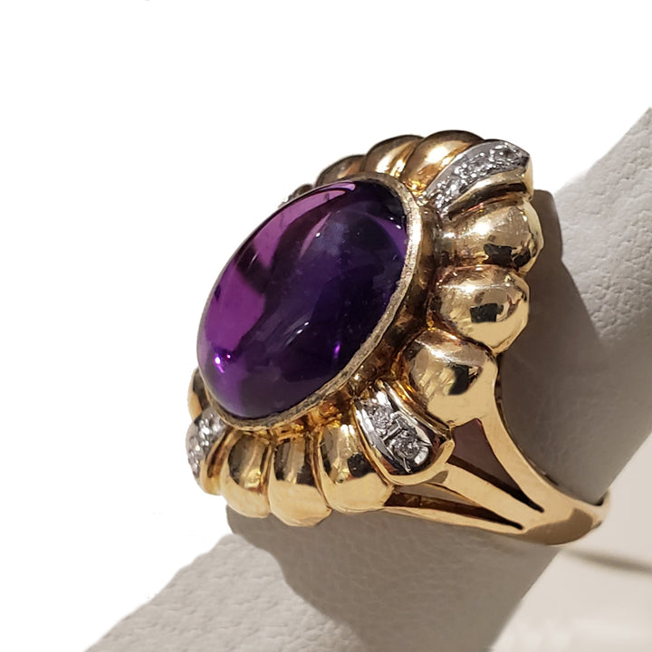 Amethyst and Diamond Cocktail Ring