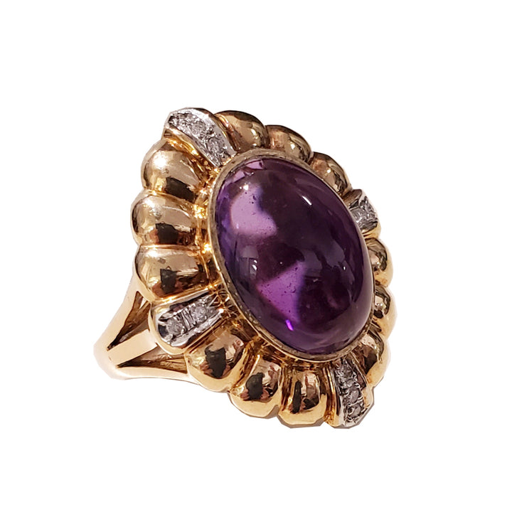 Amethyst and Diamond Cocktail Ring