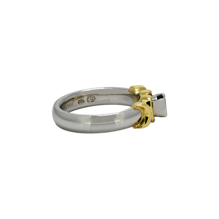 Two Tone Captivating London Blue Topaz Ring