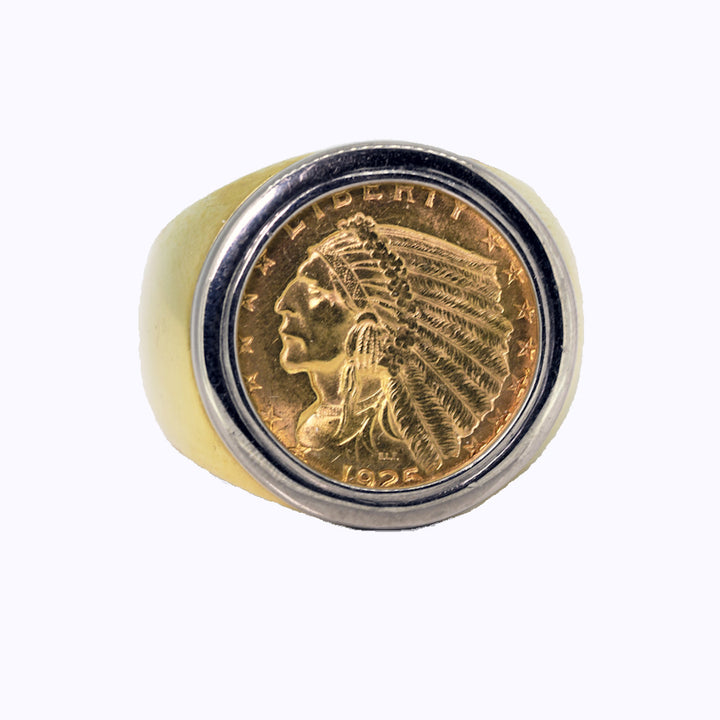 18K yellow gold 2 1/2 Dollar Coin bezel Ring