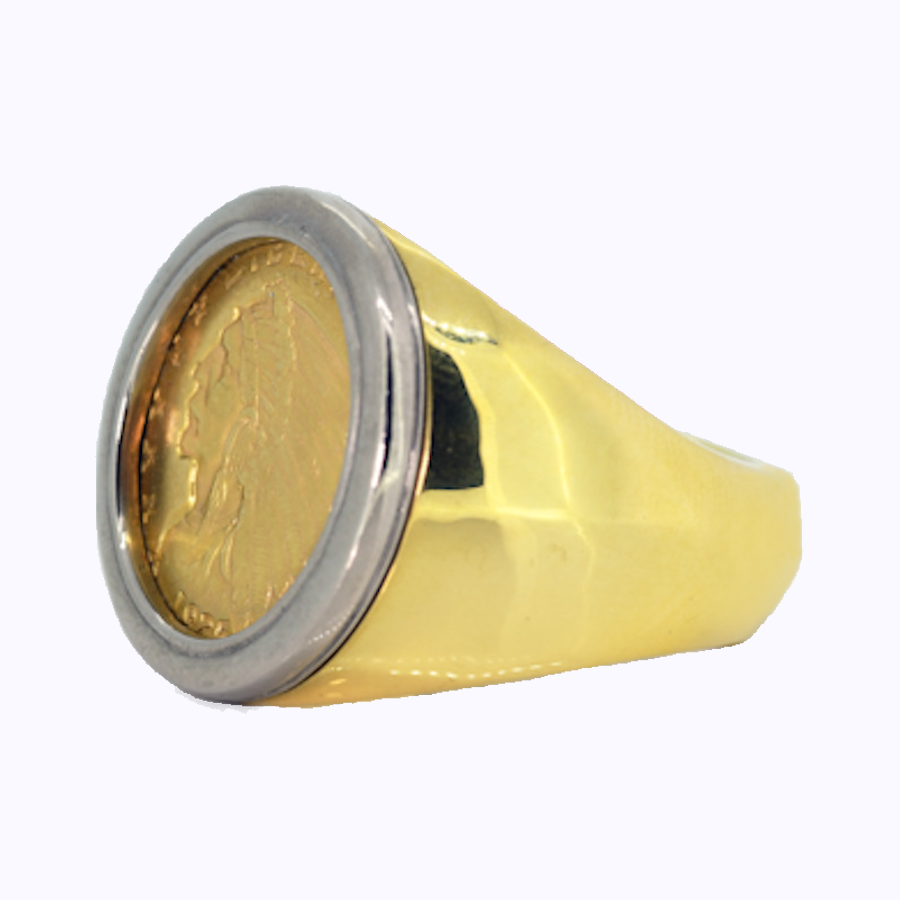 18K yellow gold 2 1/2 Dollar Coin bezel Ring