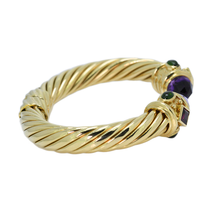 David Yurman Hinged Renaissance Bangle Bracelet with Amethyst