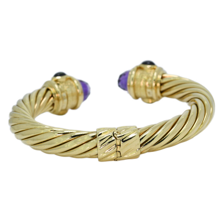 David Yurman Hinged Renaissance Bangle Bracelet with Amethyst