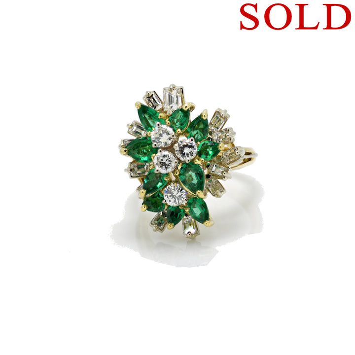 Complex Statement Ring of Emeralds and Diamonds