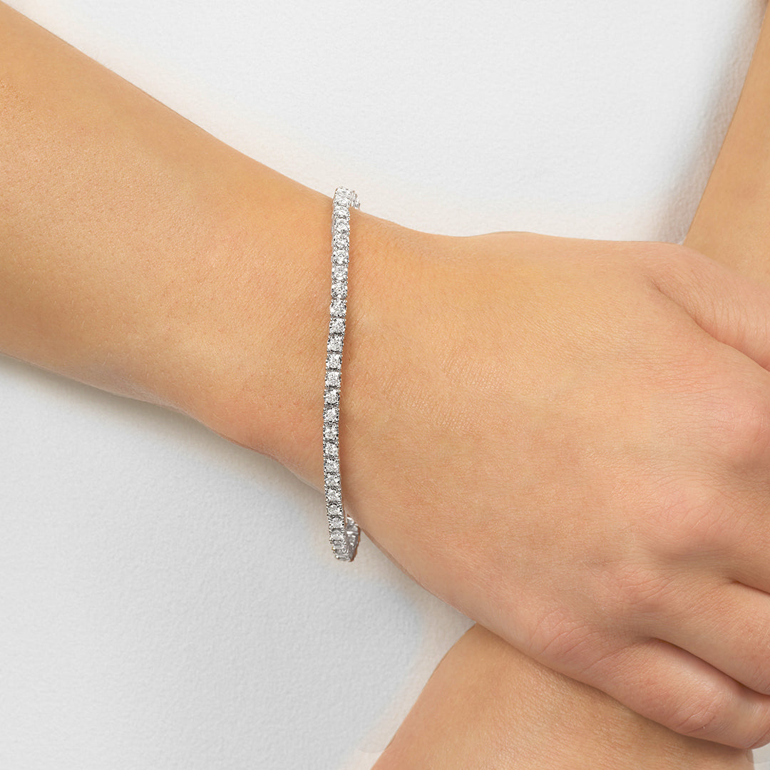 14Kt White Gold Diamond 3Ctw Bracelet