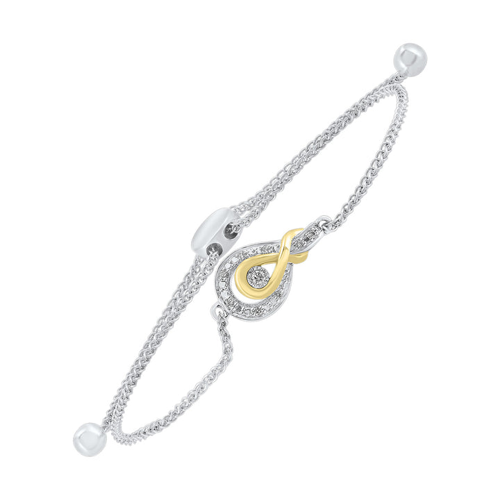 Gold Silver White Yellow Diamond 1/20Ctw Bracelet