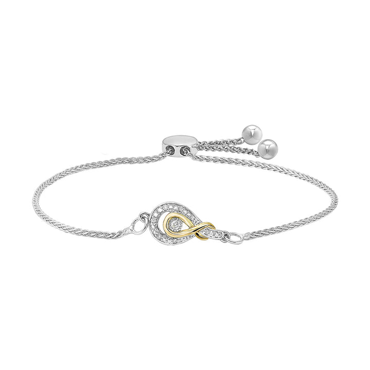 Gold Silver White Yellow Diamond 1/20Ctw Bracelet