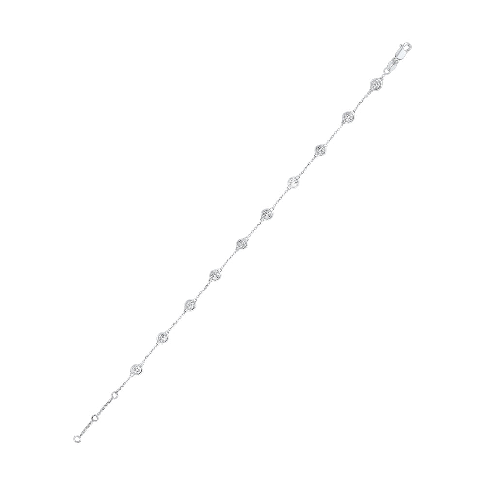 14Kt White Gold Diamond 3/4Ctw Bracelet