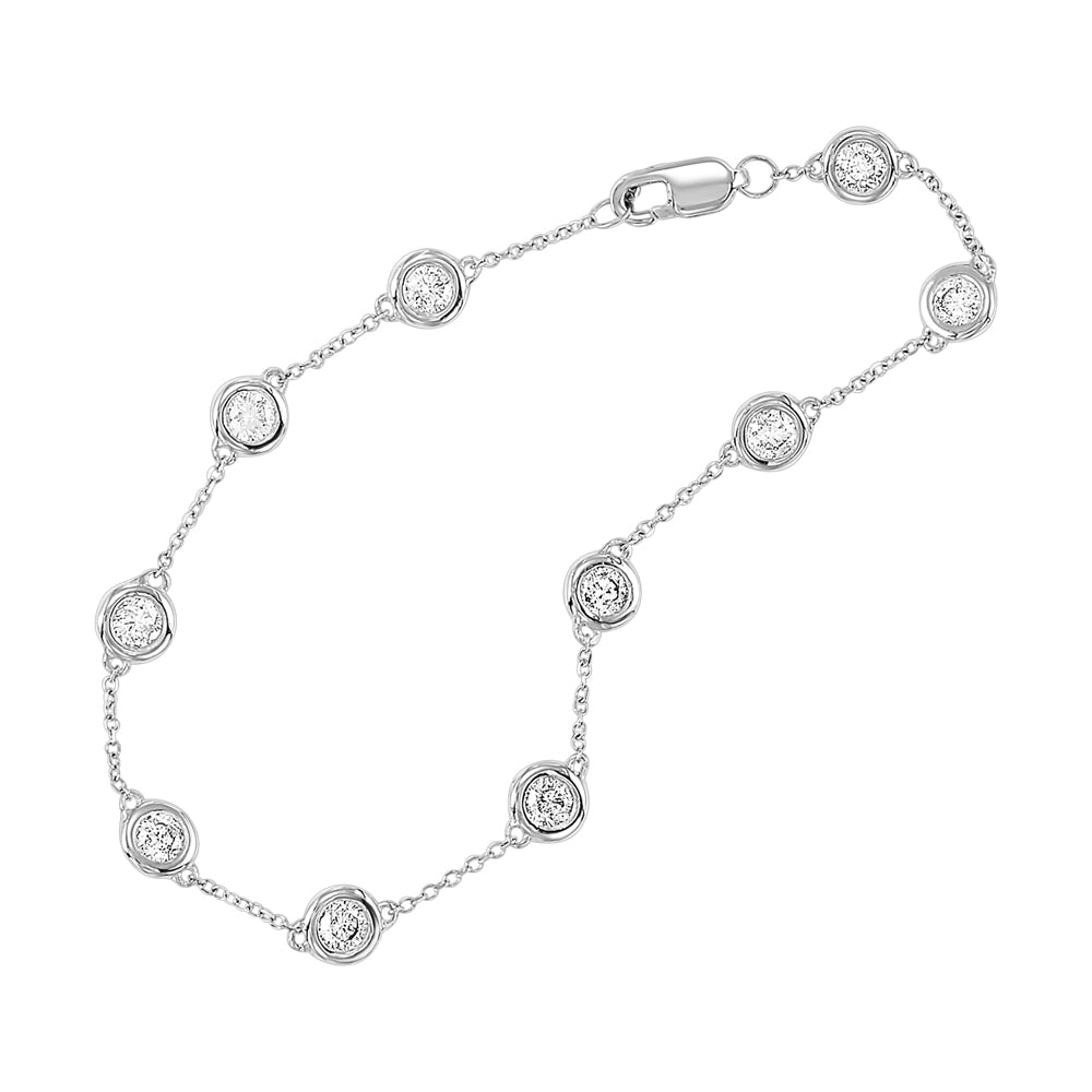 14Kt White Gold Diamond 1Ctw Bracelet
