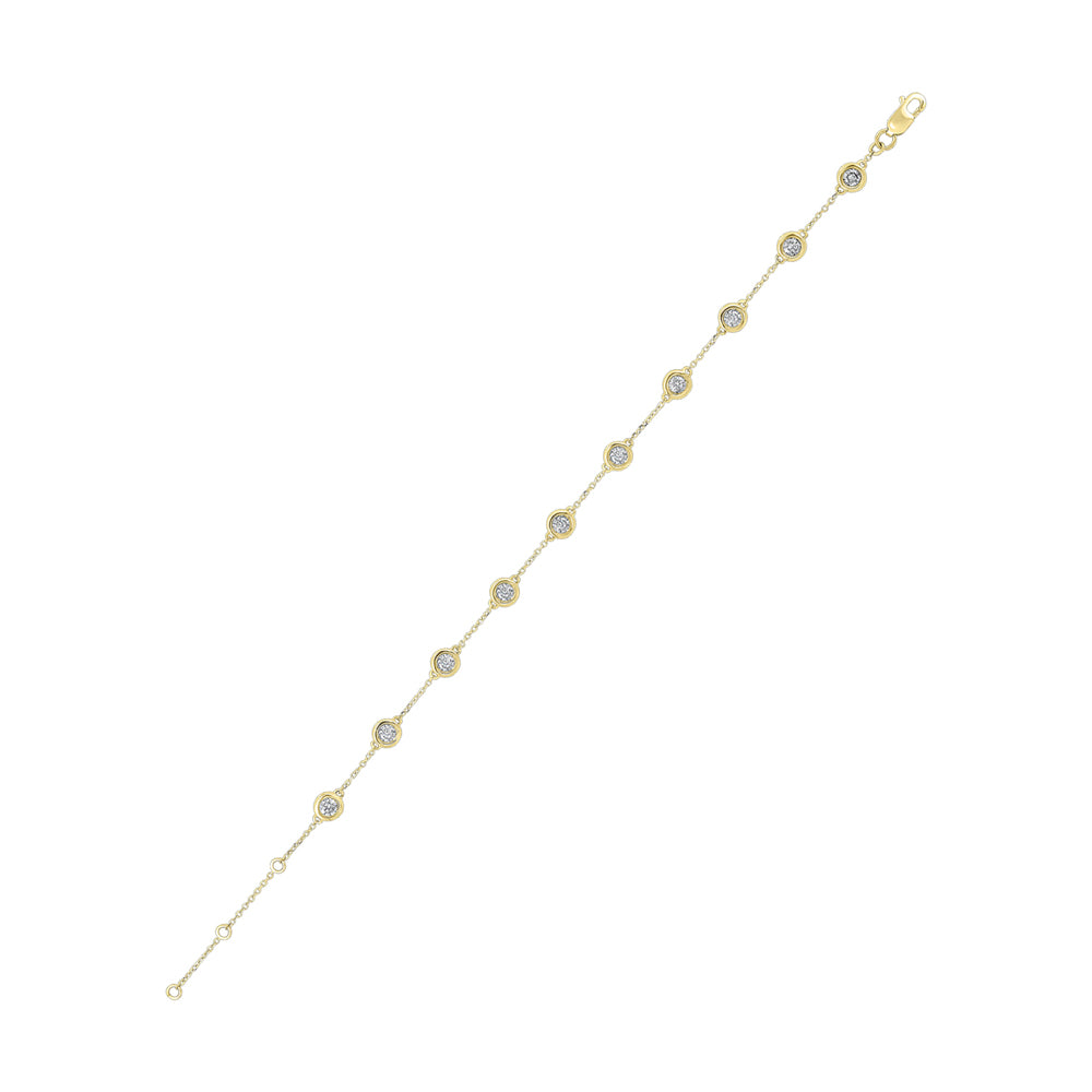 14Kt Yellow Gold Diamond 1Ctw Bracelet