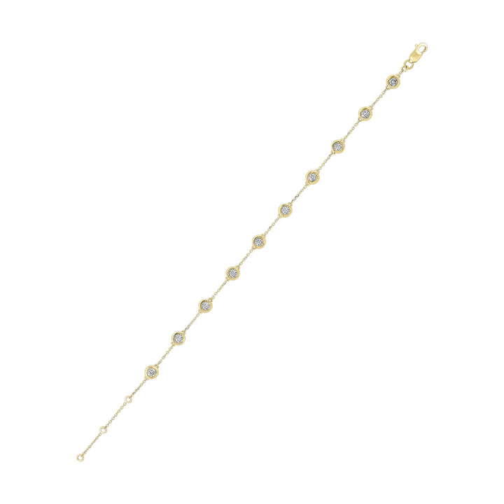 14Kt Yellow Gold Diamond 1Ctw Bracelet