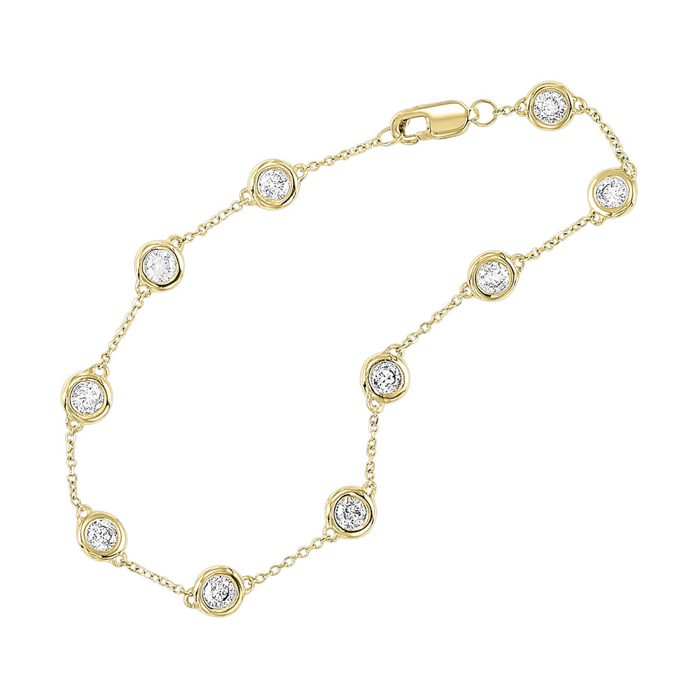 14Kt Yellow Gold Diamond 1Ctw Bracelet