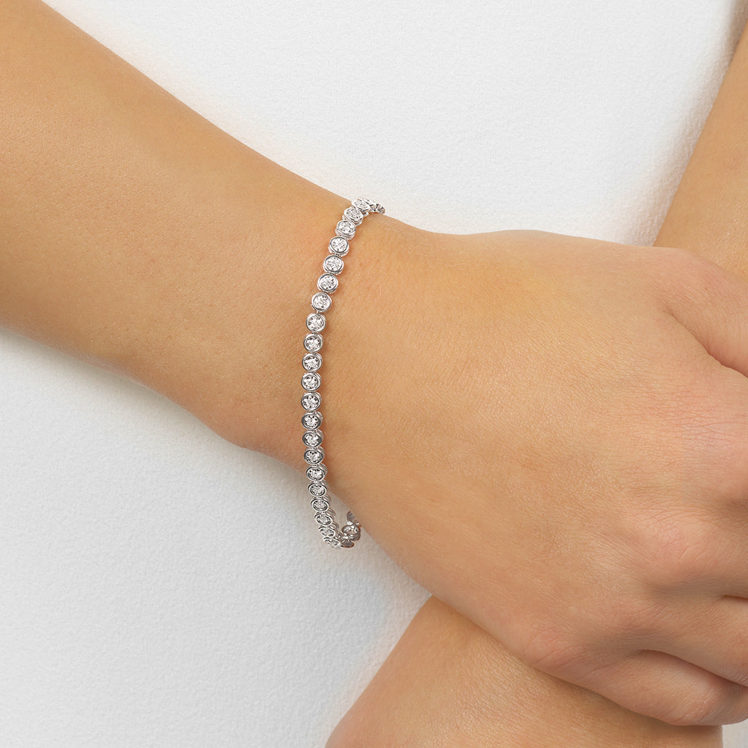 14Kt White Gold Diamond 1Ctw Bracelet