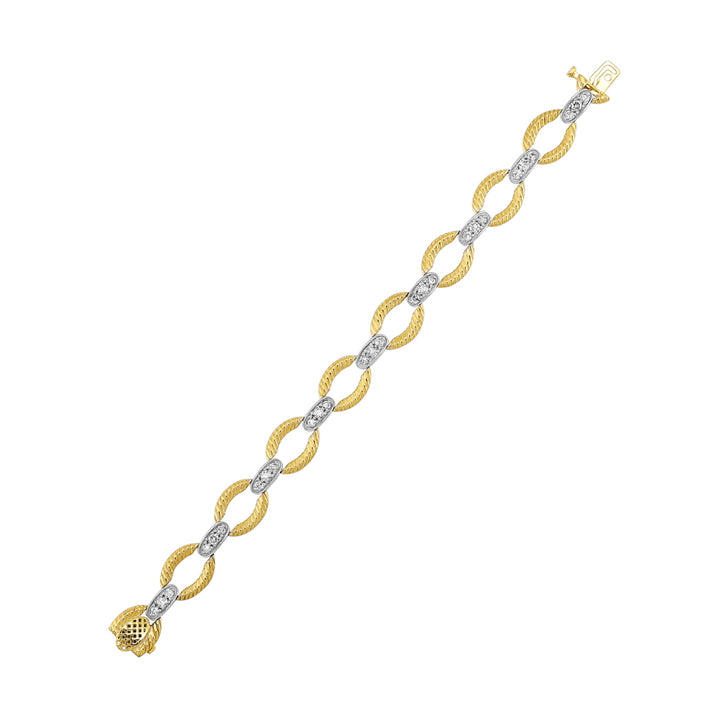 14Kt White Yellow Gold Diamond 2Ctw Bracelet