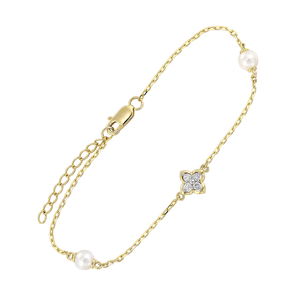 14Kt Yellow Gold Diamond 1/12Ctw Bracelet