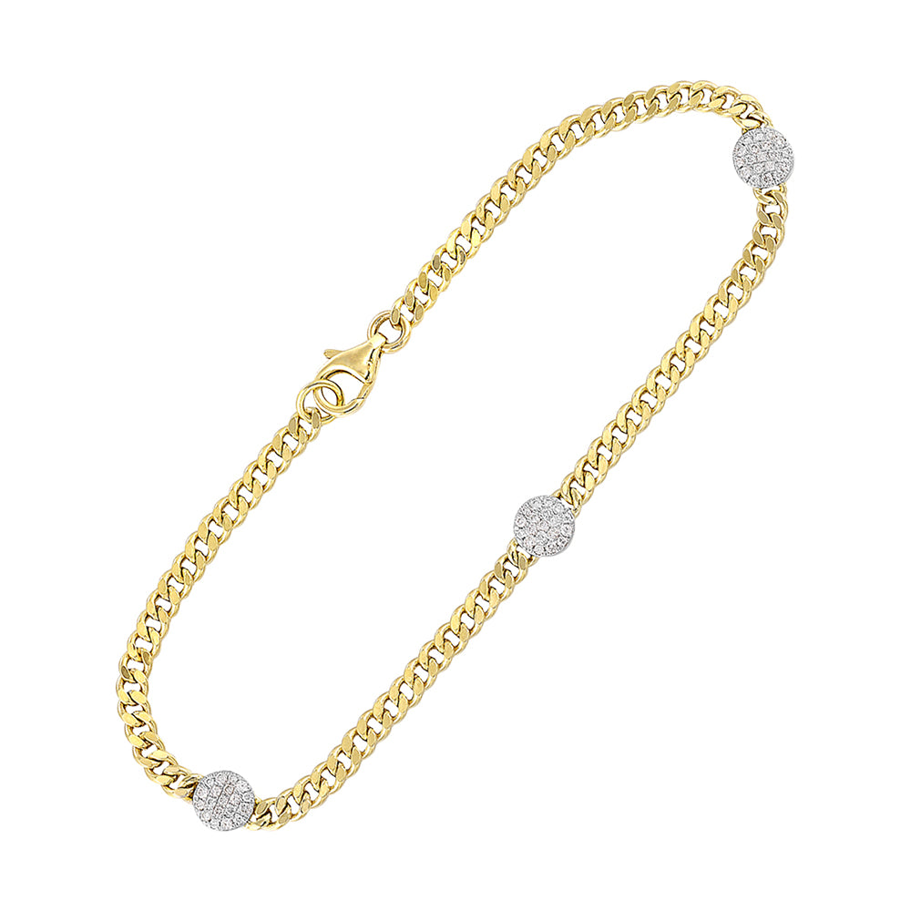14Kt Yellow Gold Diamond 1/6Ctw Bracelet