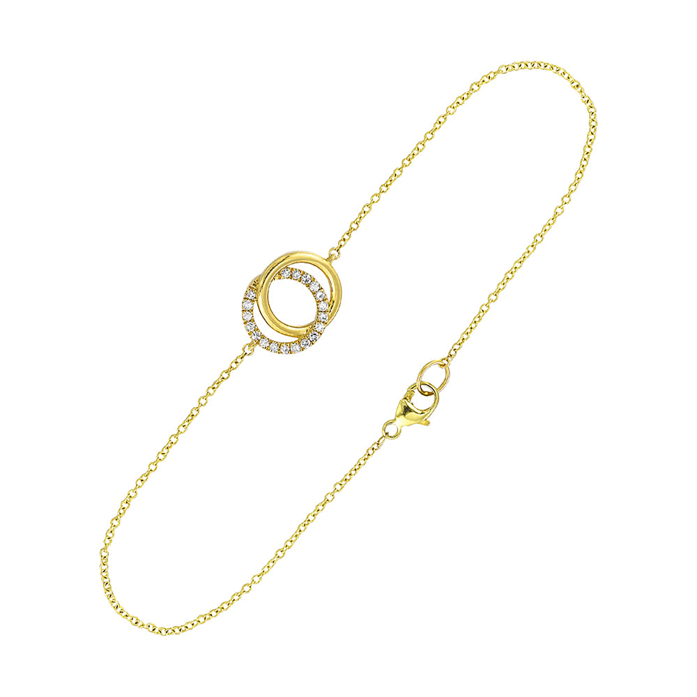 14Kt Yellow Gold Diamond 1/10Ctw Bracelet