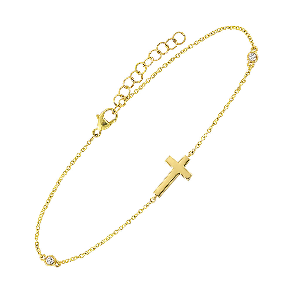 14Kt Yellow Gold Diamond 1/20Ctw Bracelet