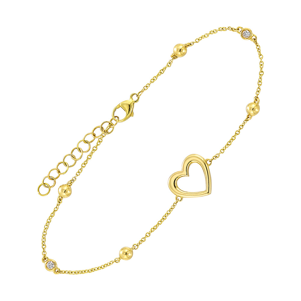 14Kt Yellow Gold Diamond 1/20Ctw Bracelet