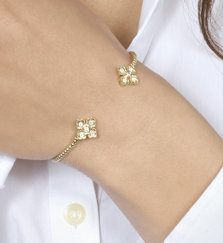 14Kt Yellow Gold Diamond 1/4Ctw Bangle