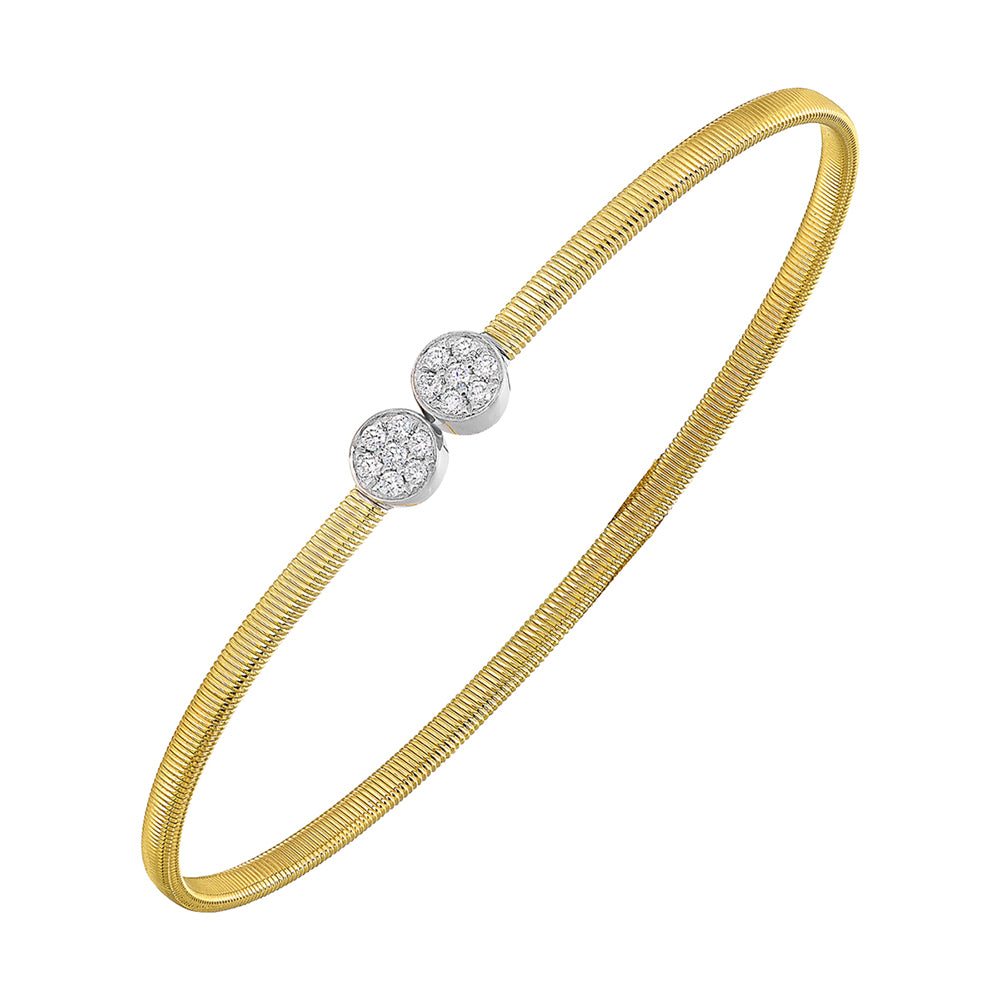 14Kt White Yellow Gold Diamond 1/6Ctw Bangle