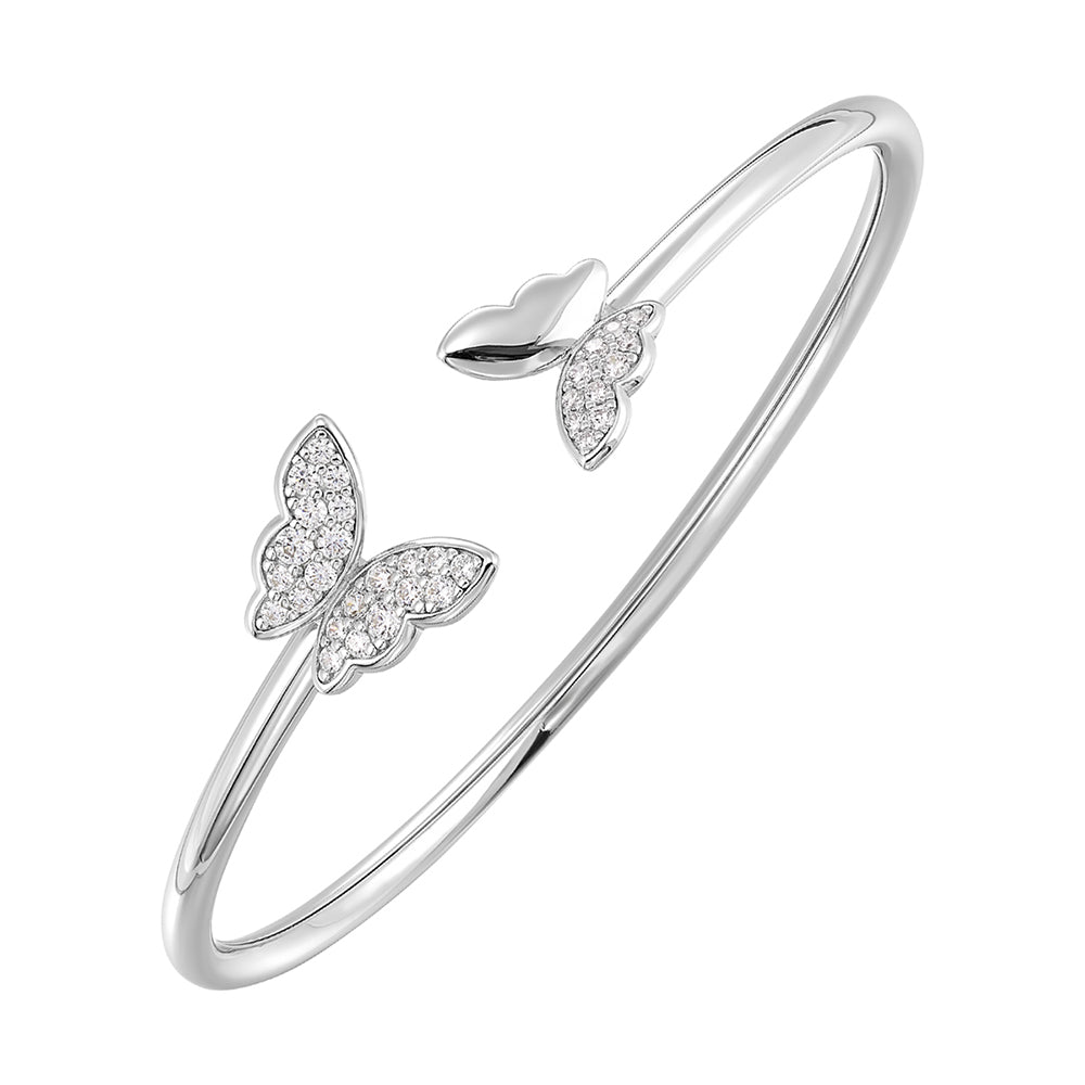 Silver White Bangle
