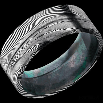 8 mm wide Flat Tightweave band featuring a Black Mother of Pearl sleeve.