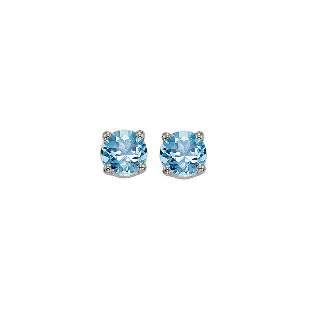 14Kt White Gold & Blue Topaz 1/2Ctw Earring
