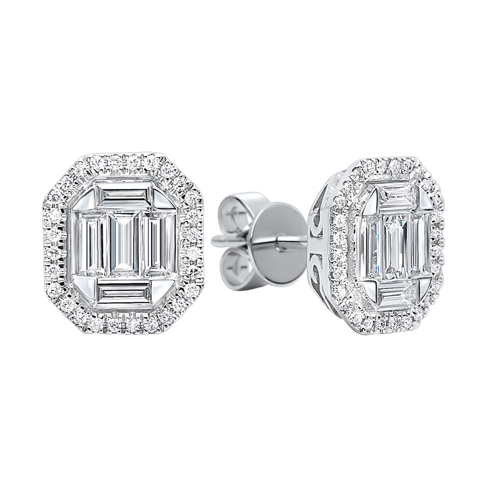 14Kt White Gold Diamond 3/4Ctw Earring