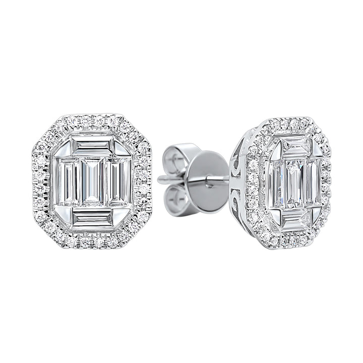 14Kt White Gold Diamond 3/4Ctw Earring