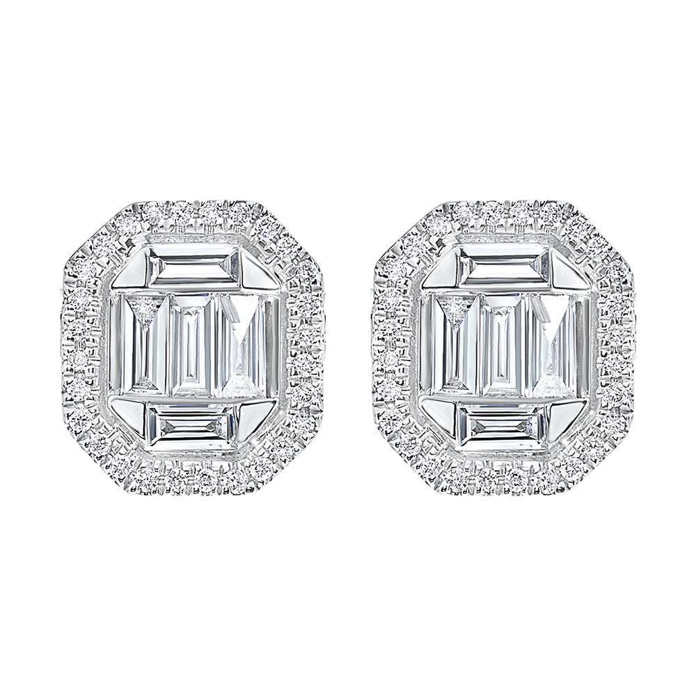 14Kt White Gold Diamond 3/4Ctw Earring