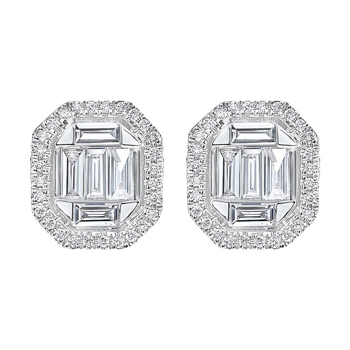 14Kt White Gold Diamond 3/4Ctw Earring