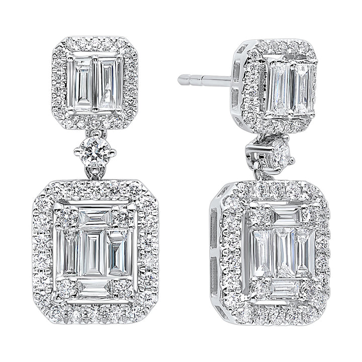14Kt White Gold Diamond 1 1/2Ctw Earring