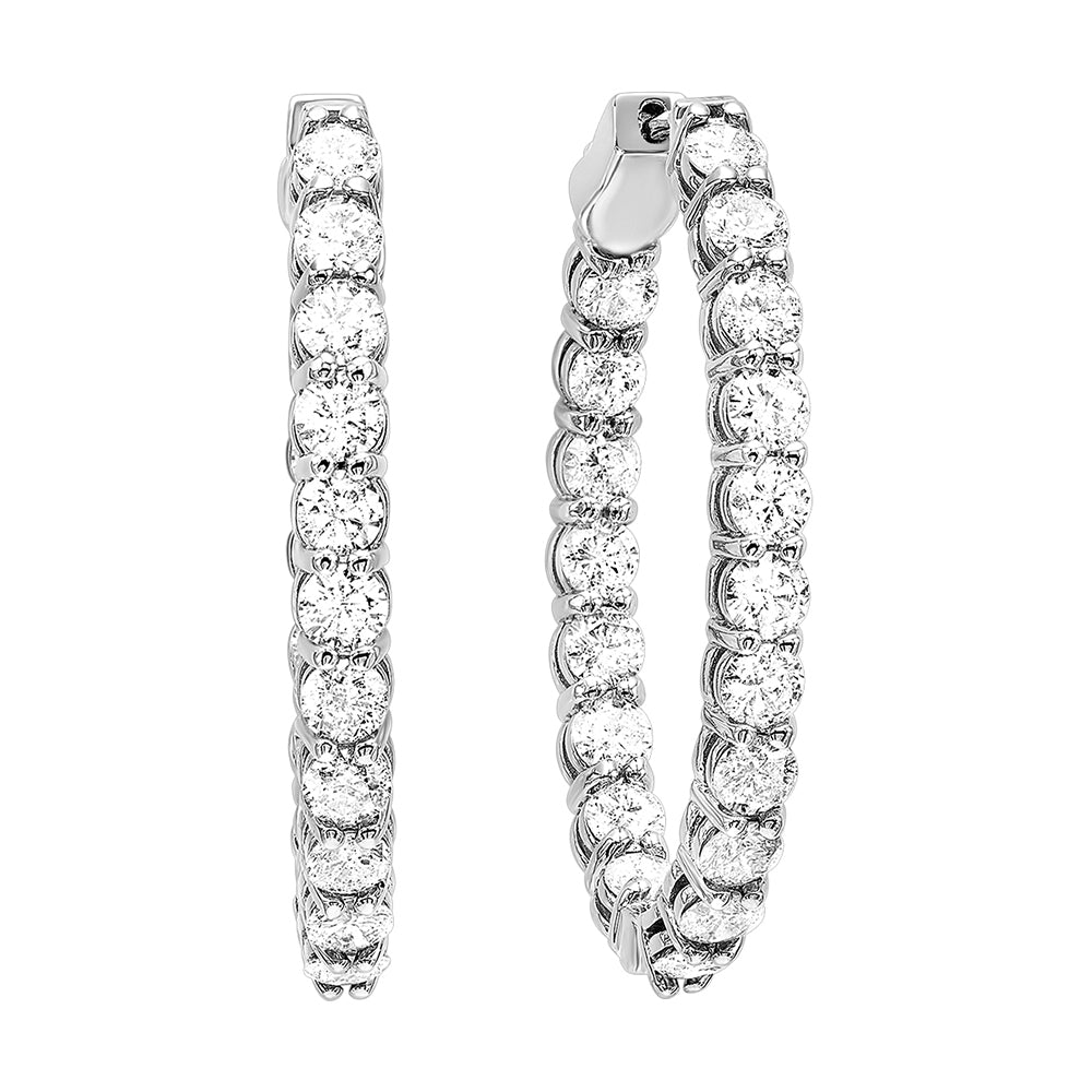 14Kt White Gold Diamond 1Ctw Earring (Oval Shape)