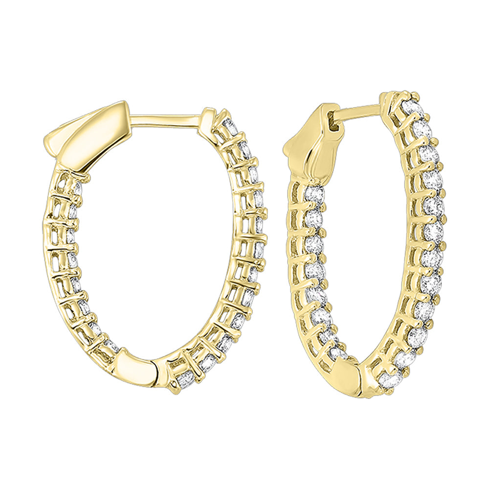 14Kt Yellow Gold Diamond 1Ctw Earring