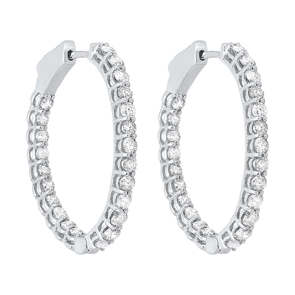 14Kt White Gold Diamond 2Ctw Earring