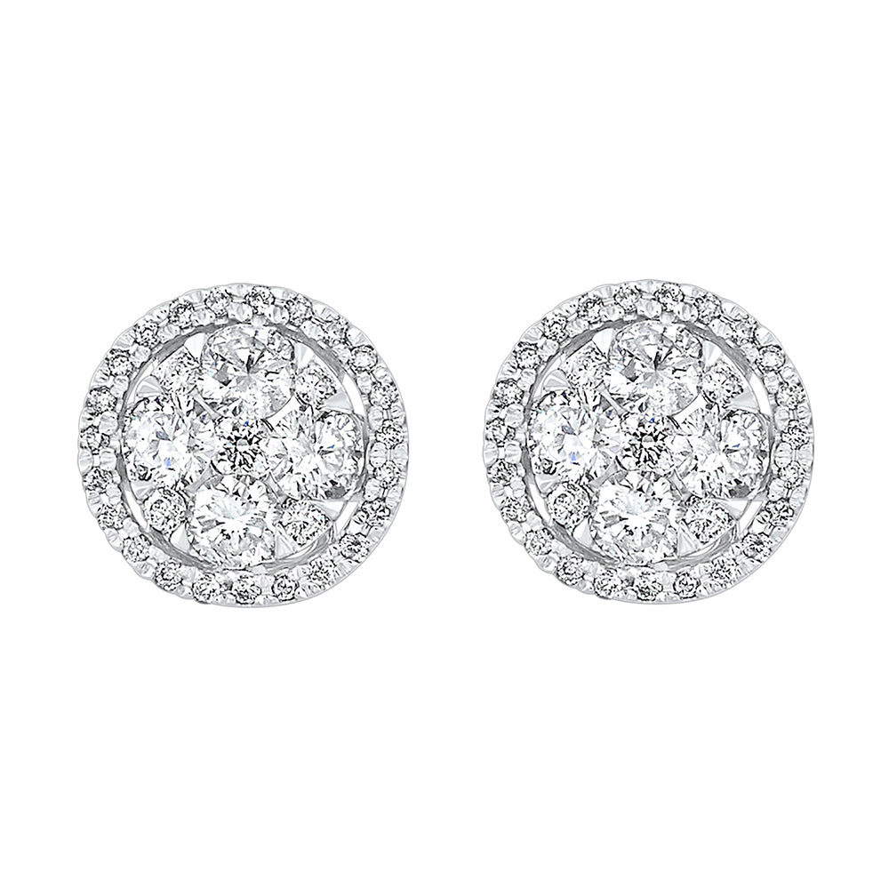 14Kt White Gold Diamond 3/4Ctw Earring