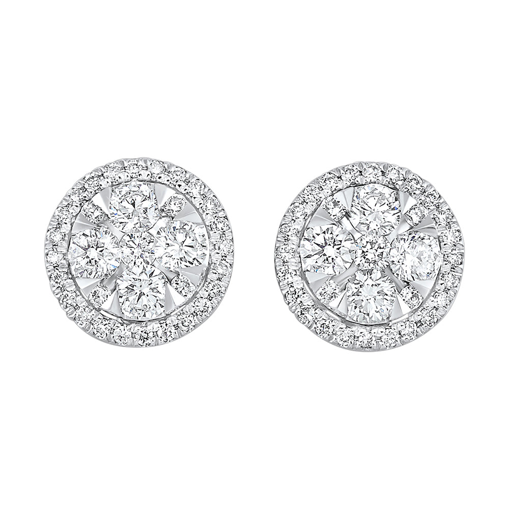 14Kt White Gold Diamond 1Ctw Earring
