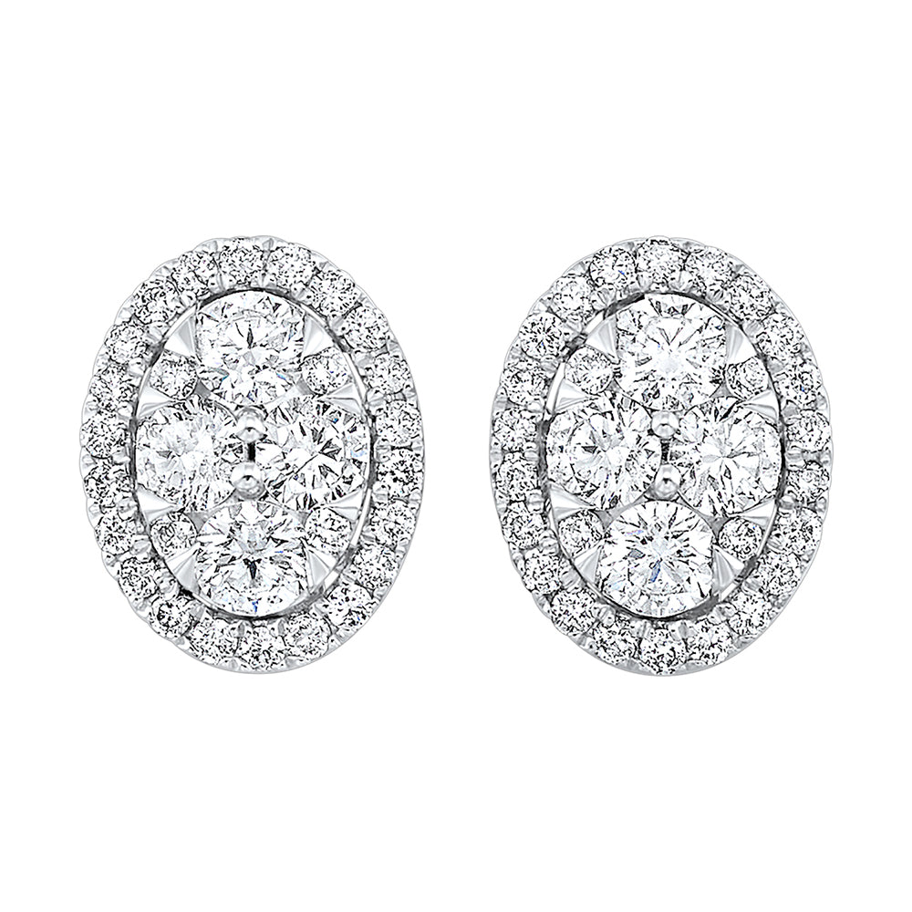 14Kt White Gold Diamond 1Ctw Earring