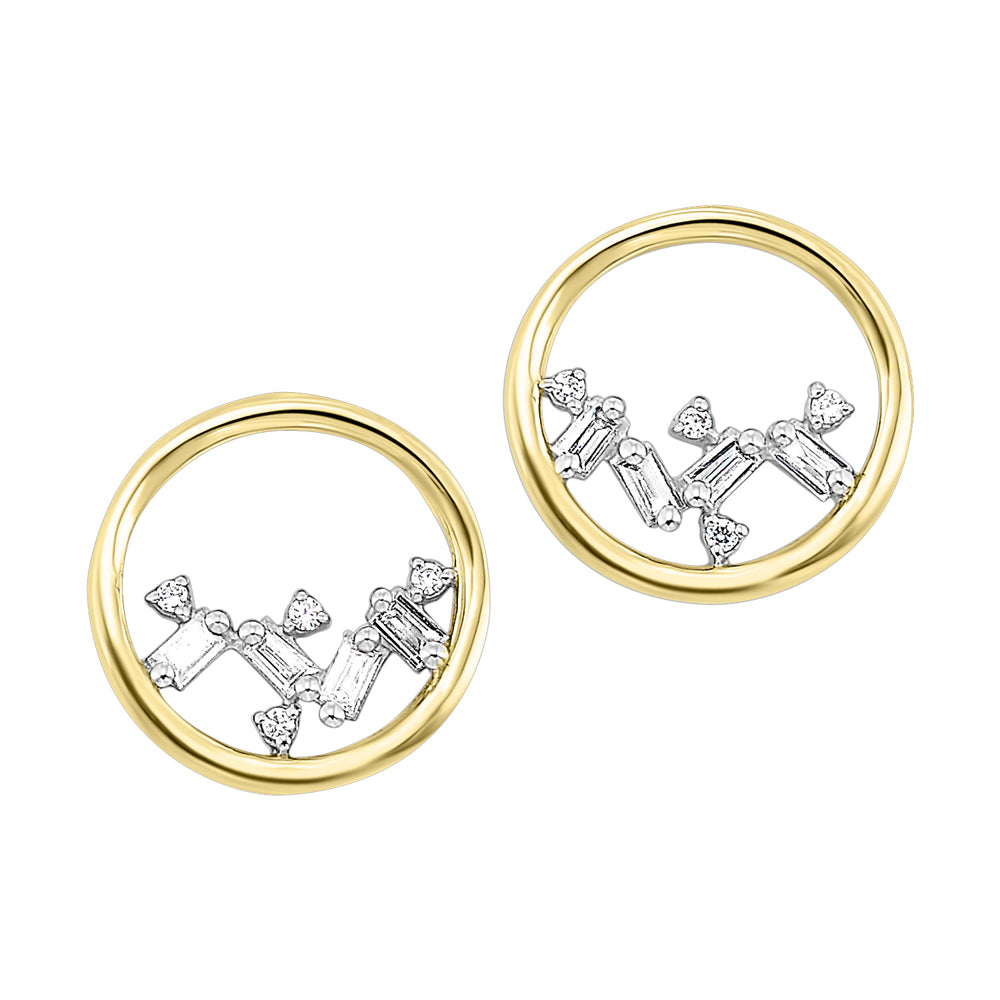 14Kt Yellow Gold Diamond 1/15Ctw Earring