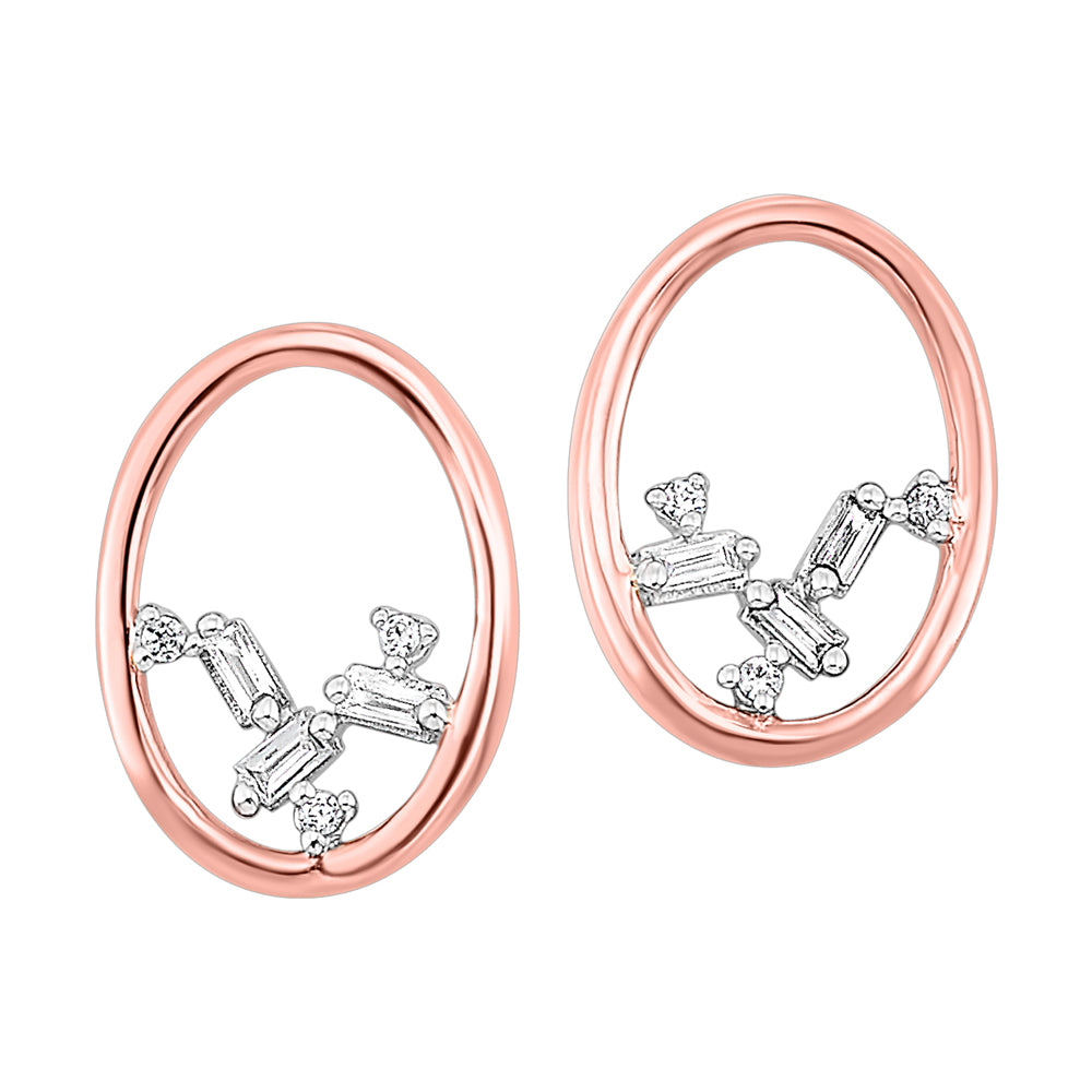14Kt Rose Gold Diamond 1/20Ctw Earring