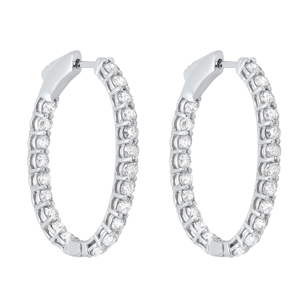 14Kt White Gold Diamond 3Ctw Earring