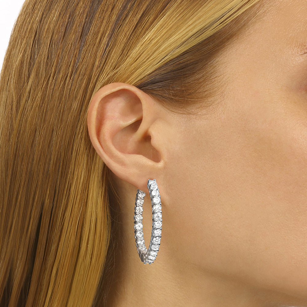 14Kt White Gold Diamond 10Ctw Earring