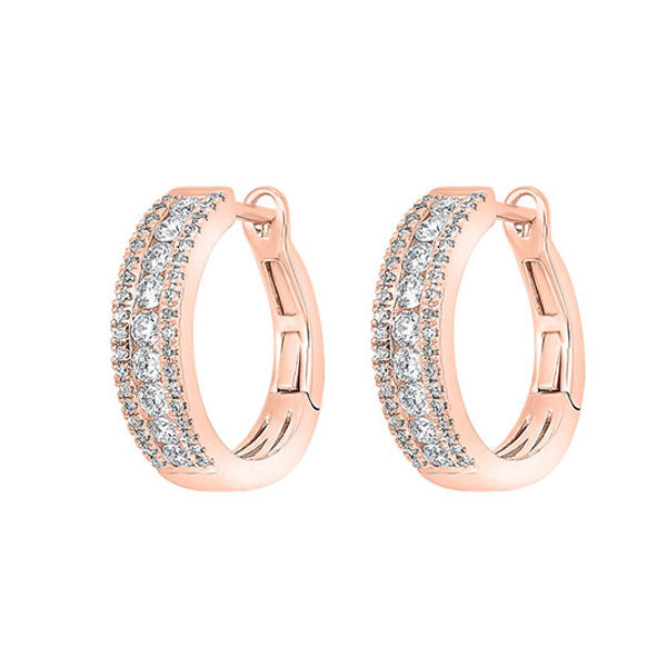 14Kt Rose Gold Diamond 3/4Ctw Earring