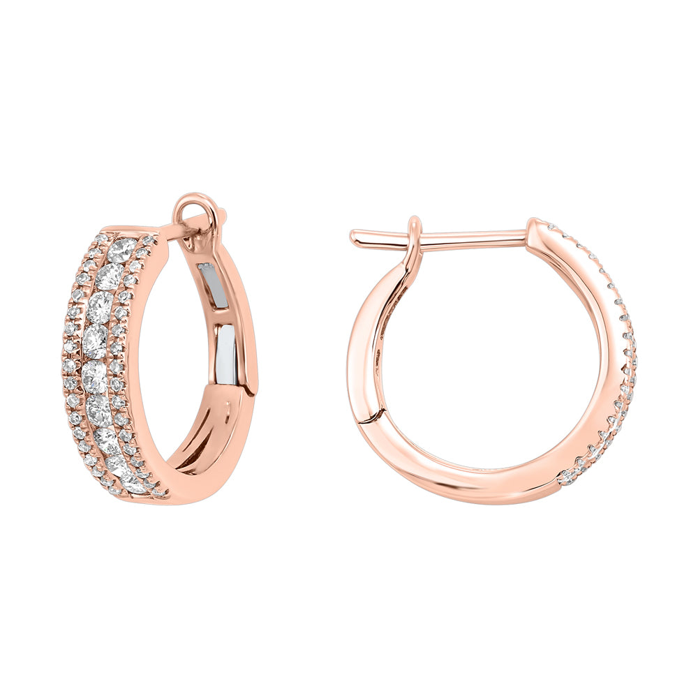 14Kt Rose Gold Diamond 3/4Ctw Earring