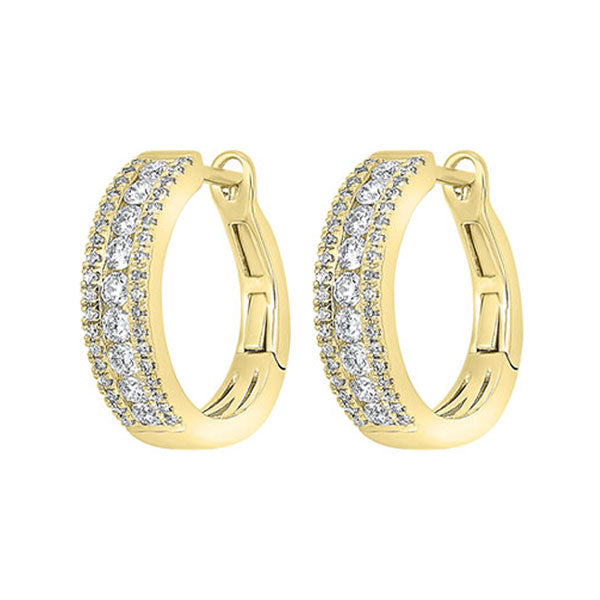 14Kt Yellow Gold Diamond 3/4Ctw Earring