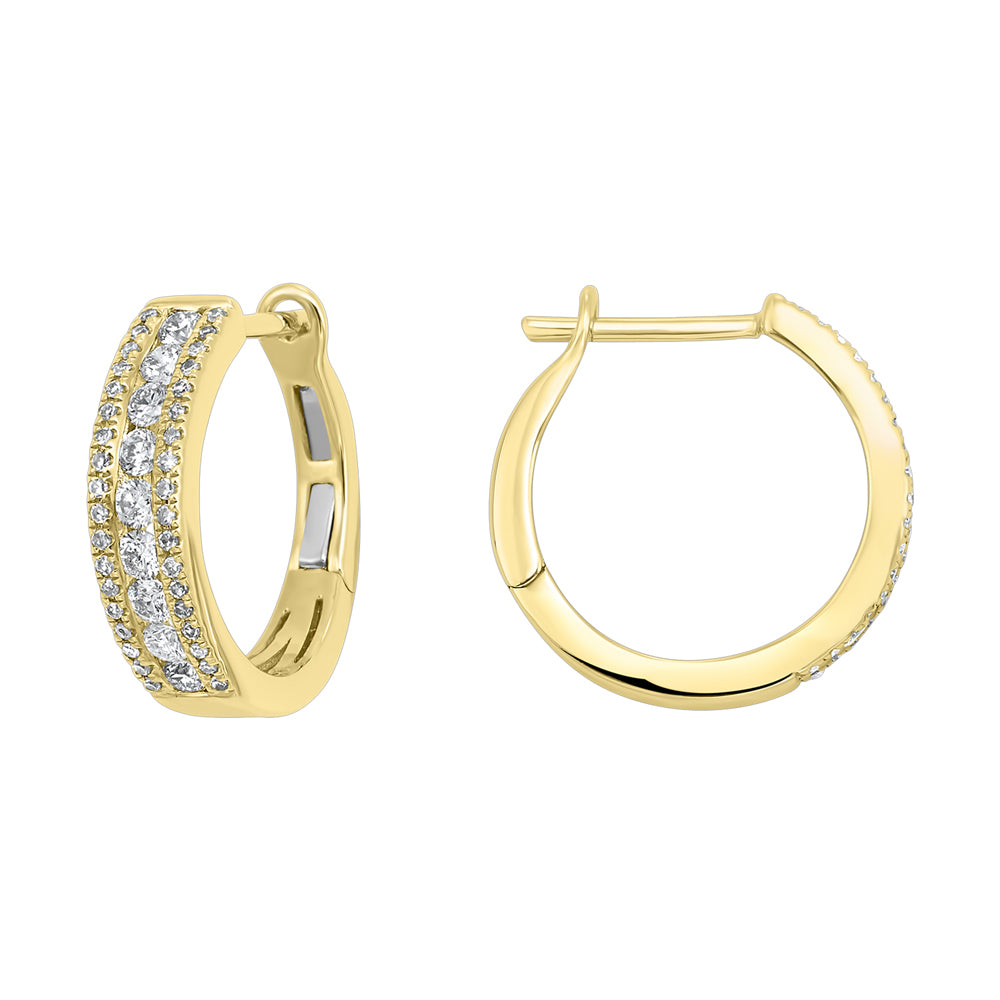 14Kt Yellow Gold Diamond 3/4Ctw Earring
