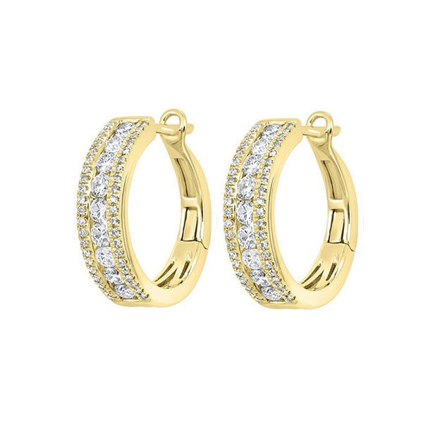 14Kt Yellow Gold Diamond 1Ctw Earring